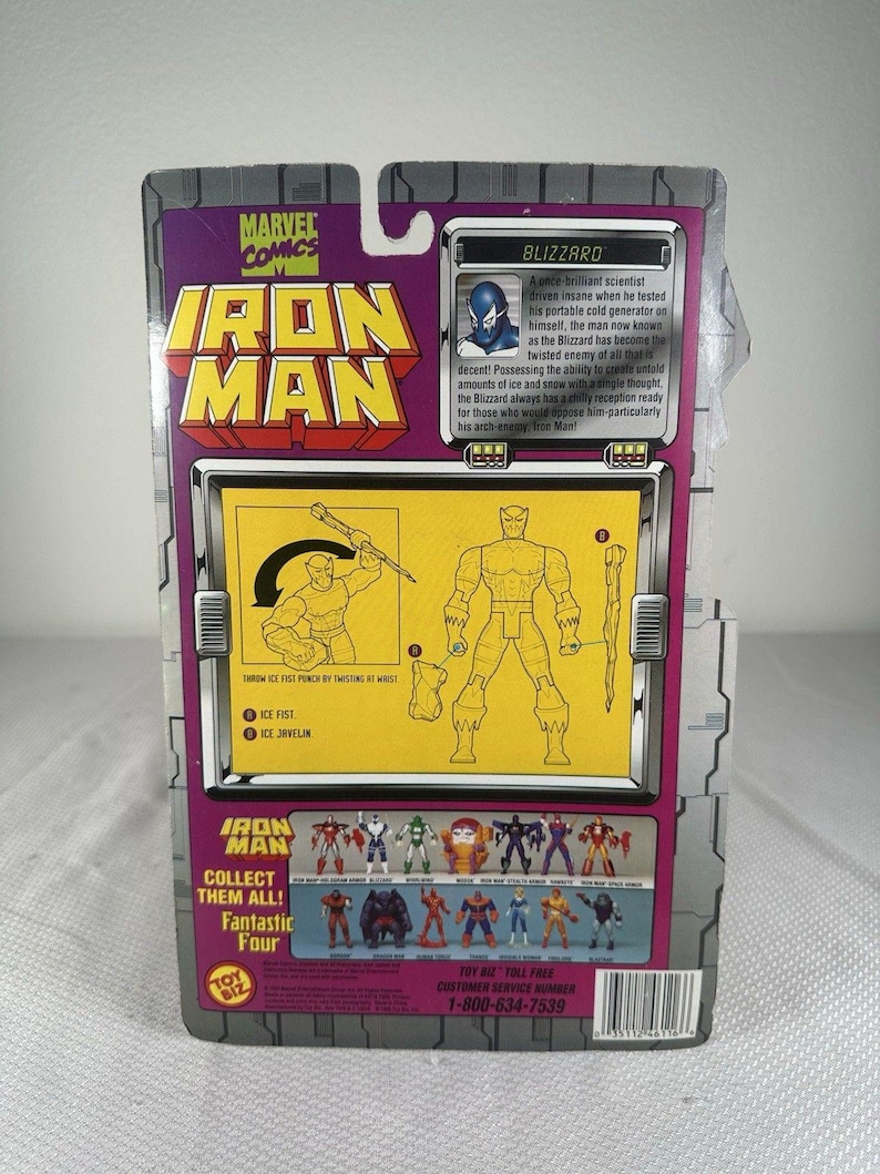 Marvel Comics ToyBiz 1995 Iron Man - Blizzard Action Figure Vintage NEW SEALED, Vintage Marvel Action Figure, Iron Man Action Figure image 6