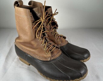 Vintage LL Bean Duck Boots: Tall Brown Leather Rain Boots  display picture 1