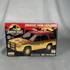 リンドバーグ ジュラシック・パーク エクスプローラー ビッグ 1/20スケール モデルキット 1994年 新品箱入り、ジュラシック・パークギフト、ジュラシック・パーク映画、ヴィンテージモデルキット