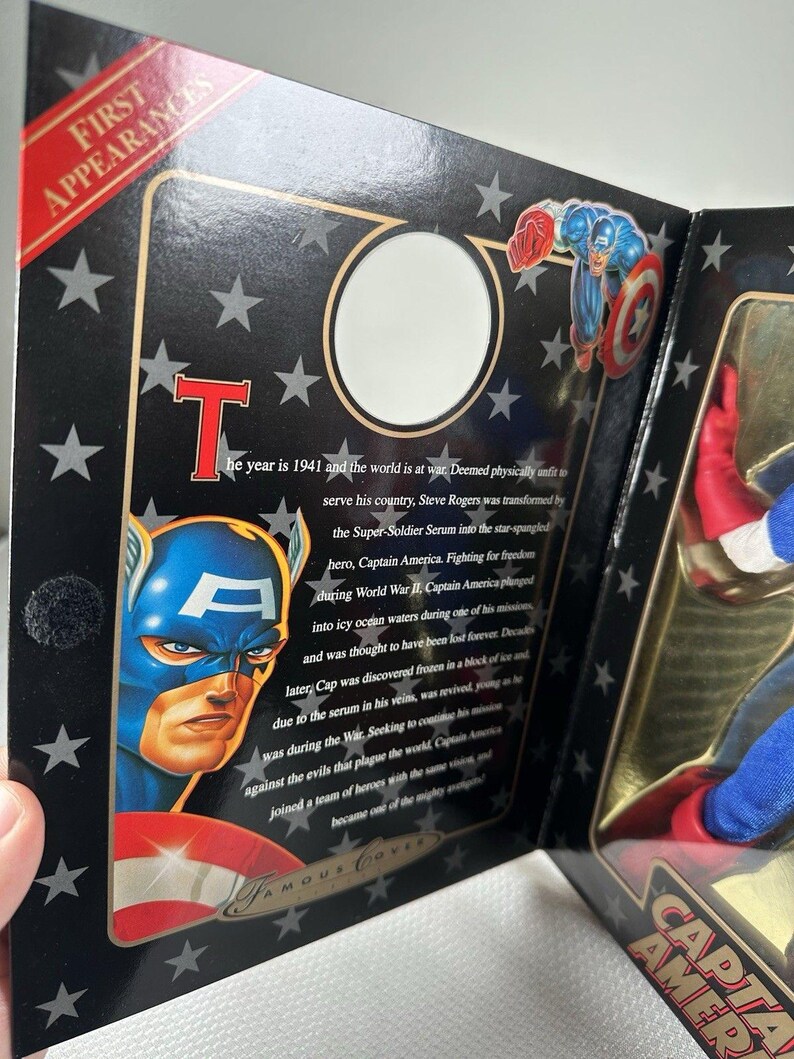 Toy Biz Marvel Famous Cover Series 8" Action Figure Captain America NEW 1998, Marvel Action Figure, Marvel Gift, Marvel Toy, Marvel Comics image 9