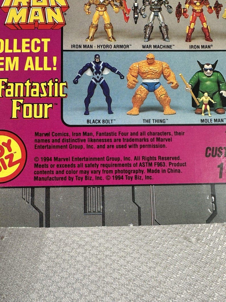 Marvel Comics ToyBiz 1995 Iron Man - Spider Woman Figurka akcji Vintage NEW, Vintage Marvel Figurka akcji, Figurka akcji Iron Man zdjęcie 7