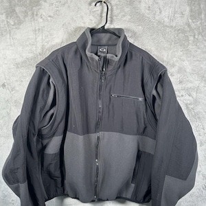 ジャケット・アウター OAKLEY SOFTWARE Zip Up Jacket M Oakley Software Jacket Mens Hoodie Zip Up Gray Blue Spell
