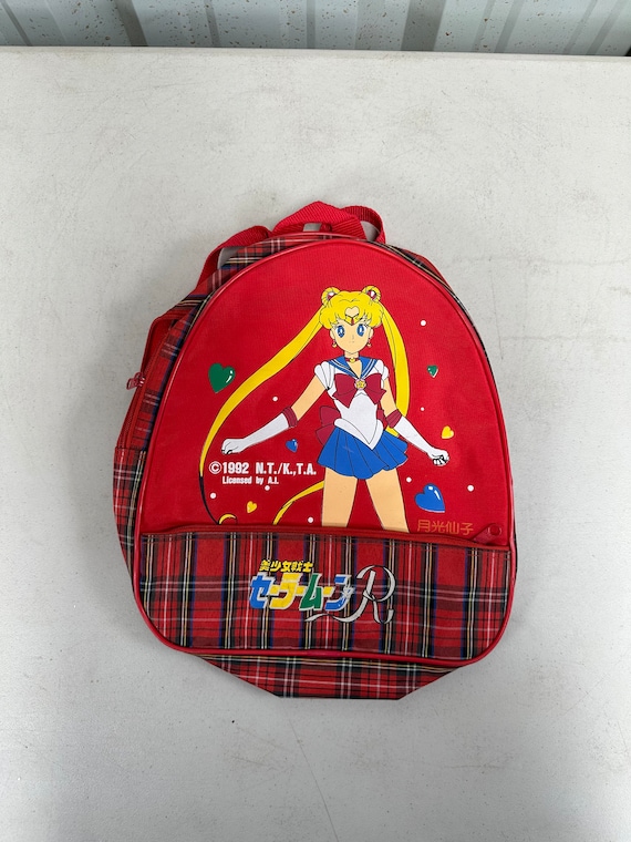 Vintage Sailor Moon 1992 Small Red Backpack with S