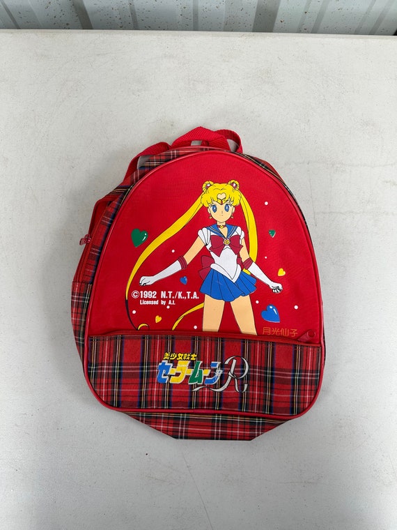 Vintage Sailor Moon 1992 Small Red Backpack with S