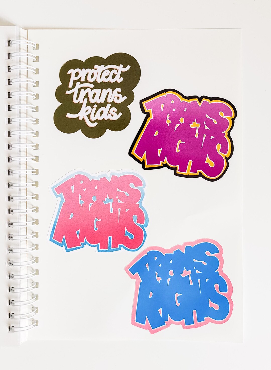 Trans Colored Lettering Trans Rights Stickers | Transgender Pride, Nonbinary, Lettering ...