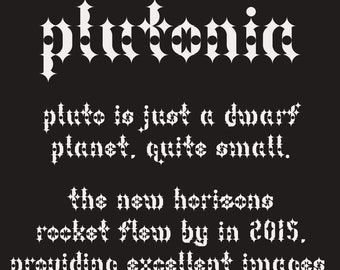 Plutonia typeface, space age, retro, blackletter font, display type, instant download OTF file