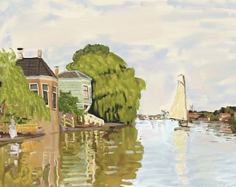 Houses on the Achterzaan - Oil Painting*