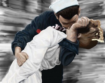 Kissing The War Goodbye - Oil Painting*