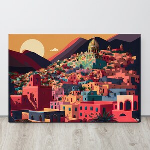 Mexican Art Painting | Mexico Wall Art | Guanajuato & Michoacan City Prints | Canvas Prints | Mexican Home Decor | Gift for Her