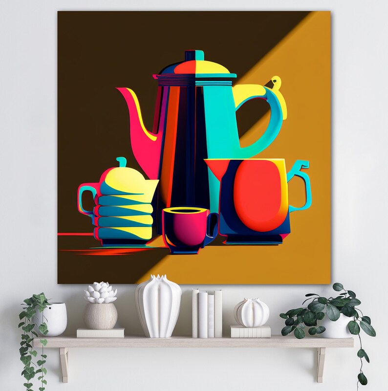 Colorful Coffee Wall Art Modern Pop Art Coffee Pop Art Print Etsy