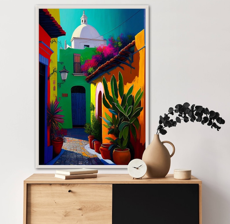 Mexican Art Modern Mexico Wall Art Oaxaca Painting Large Etsy