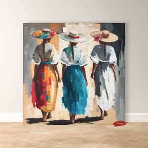 Colombian Art Print, Abstract Wall Art, Women Portrait, Framed Canvas Art, Colorful Home Decor, Modern Wall Decor, Vibrant Art Gift Idea