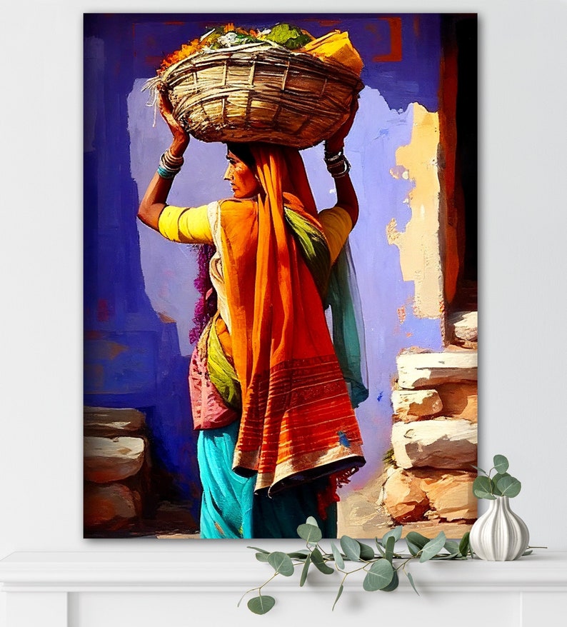Original Indian Canvas Painting Indian Art Print Modern Etsy