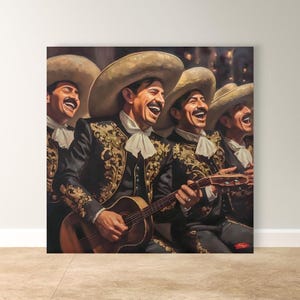 Mariachi Painting Print, Mexican Music Art - Framed Canvas, Mariachi Decor, Cultural Wall Art, Home Decor, Unique Gift, Latin Music Poster