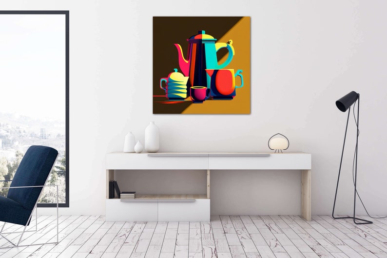 Colorful Coffee Wall Art Modern Pop Art Coffee Pop Art Print Etsy