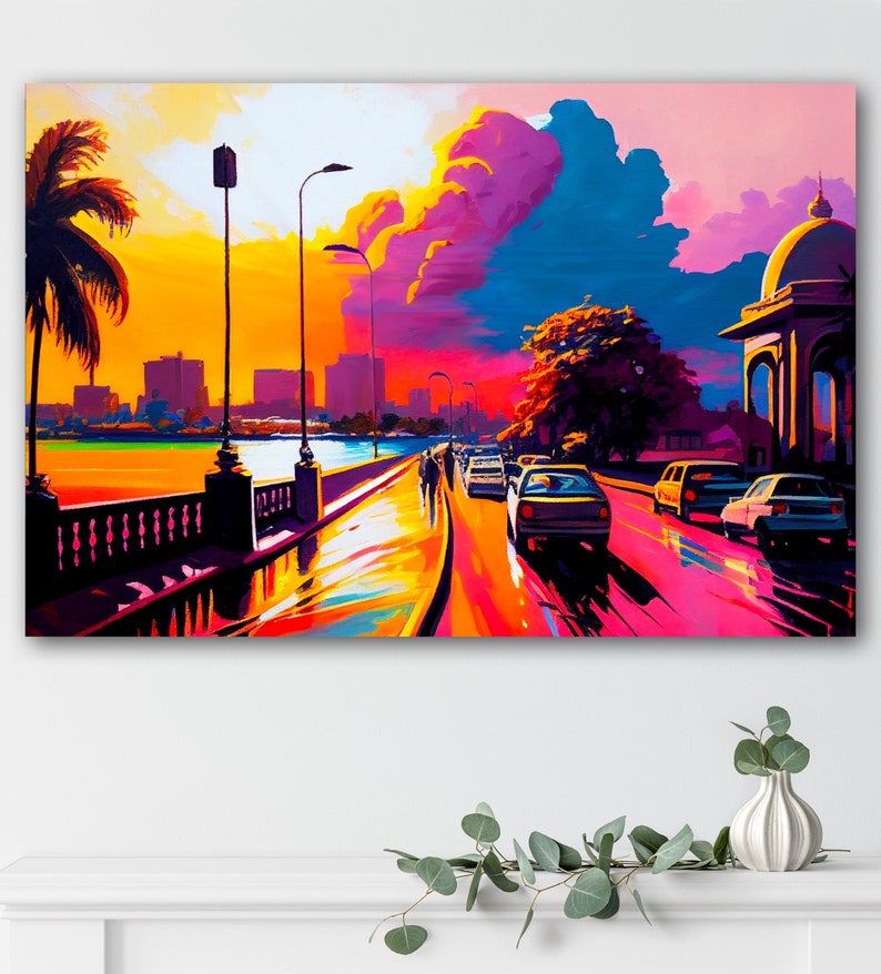 Mumbai Wall Art Mumbai Poster Indian Landscape Art Mumbai - Etsy