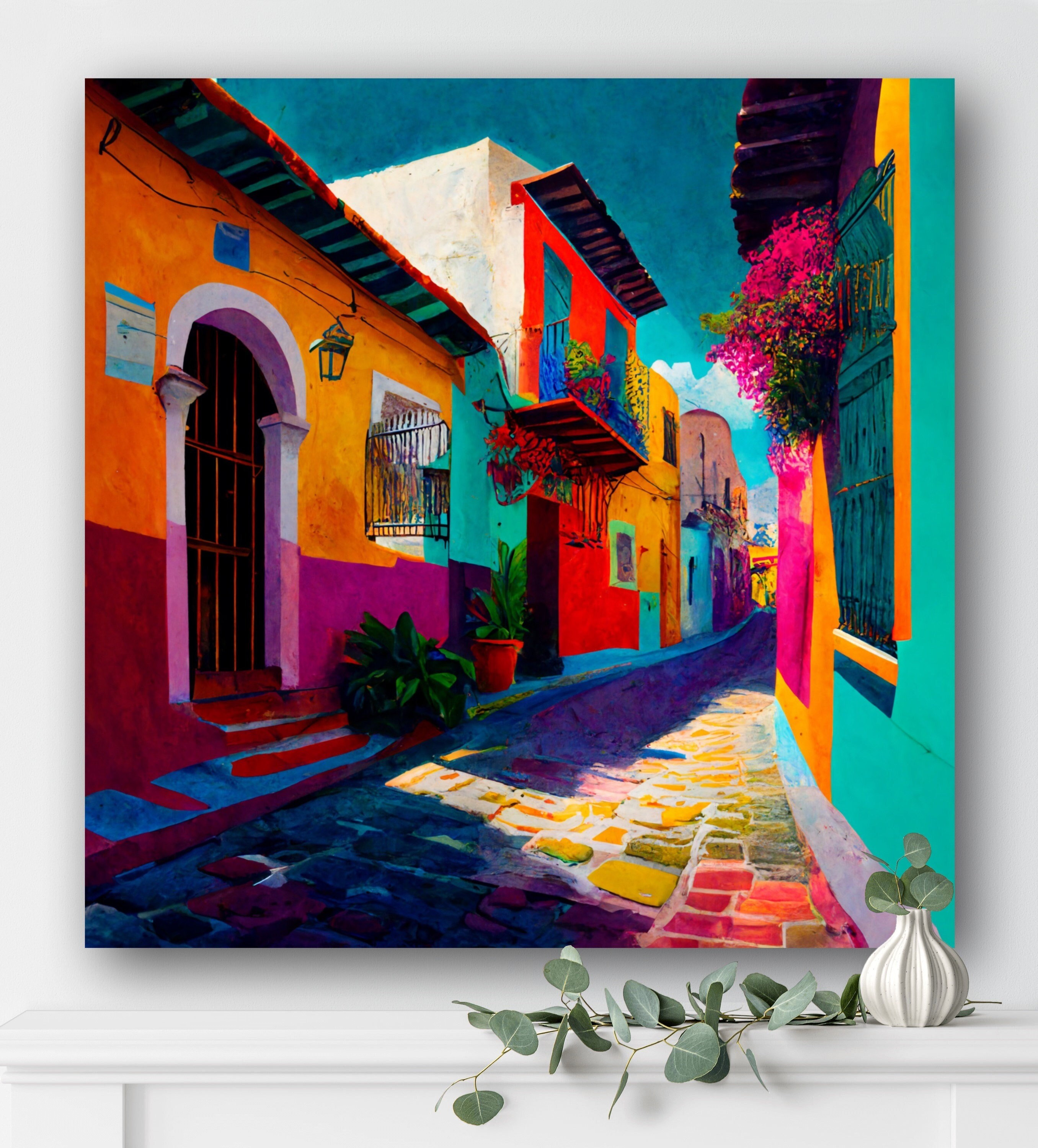 Mexican Kitchen Art Guanajuato Oil Painting Mexican Home - Etsy ...