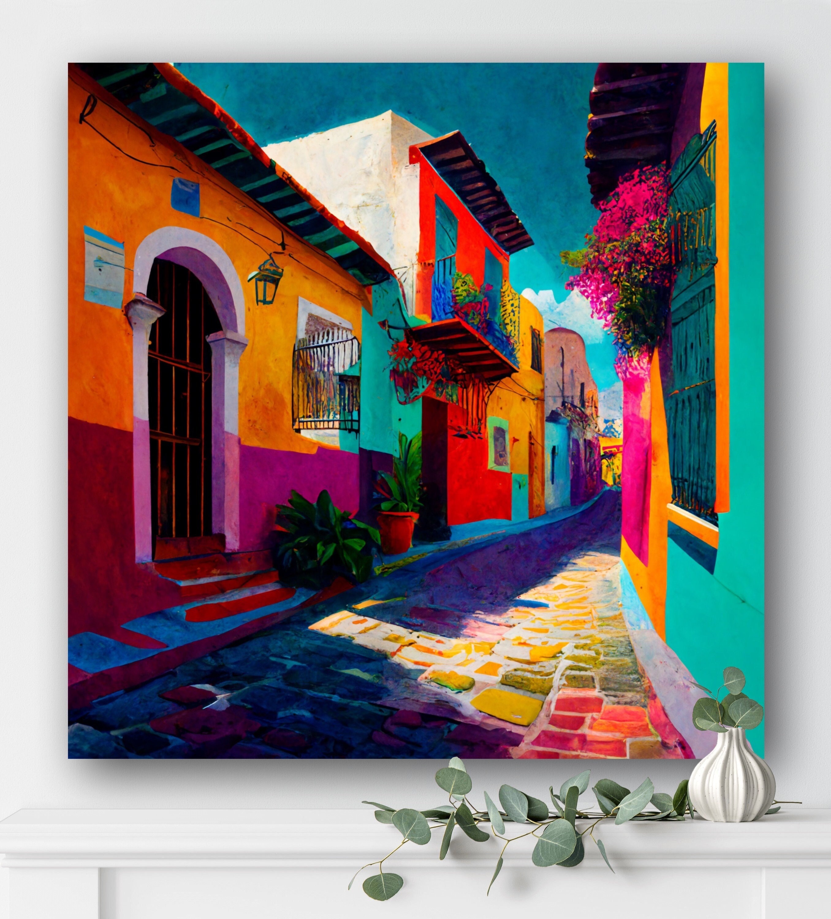 Mexican Kitchen Art Guanajuato Oil Painting Mexican Home - Etsy ...