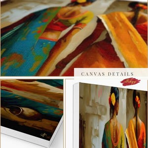 Indian Women Wall Art, Colorful Sari Canvas Print, Rajasthan Village Decor, Boho India Figure Art, Framed Canvas, Housewarming Gift
Indian Village Women Wall Art, Rural India Painting, Saree Women Canvas Art, Cultural Indian Home Decor, Traditional India Artwork