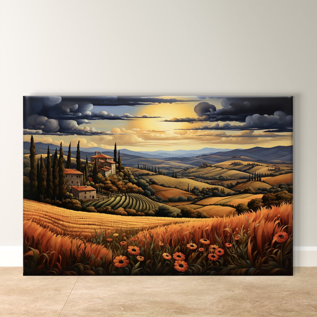Tuscany Wall Art, Rolling Hills Art Landscape Wall Decor, Home Decor