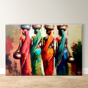 Indian Paintings Women Bath - Etsy