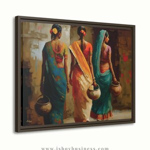 Indian Women Wall Art, Colorful Sari Canvas Print, Rajasthan Village Decor, Boho India Figure Art, Framed Canvas, Housewarming Gift
Indian Village Women Wall Art, Rural India Painting, Saree Women Canvas Art, Cultural Indian Home Decor, Traditional India Artwork