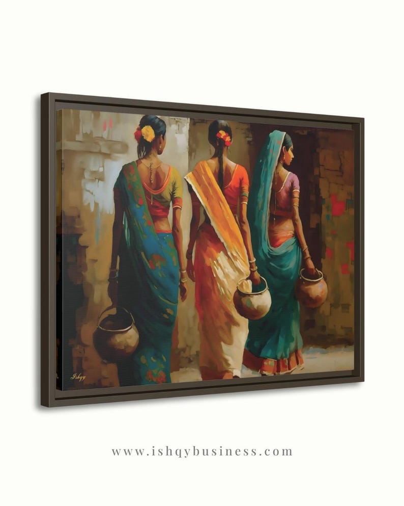 Indian Women Wall Art, Colorful Sari Canvas Print, Rajasthan Village Decor, Boho India Figure Art, Framed Canvas, Housewarming Gift
Indian Village Women Wall Art, Rural India Painting, Saree Women Canvas Art, Cultural Indian Home Decor, Traditional India Artwork
