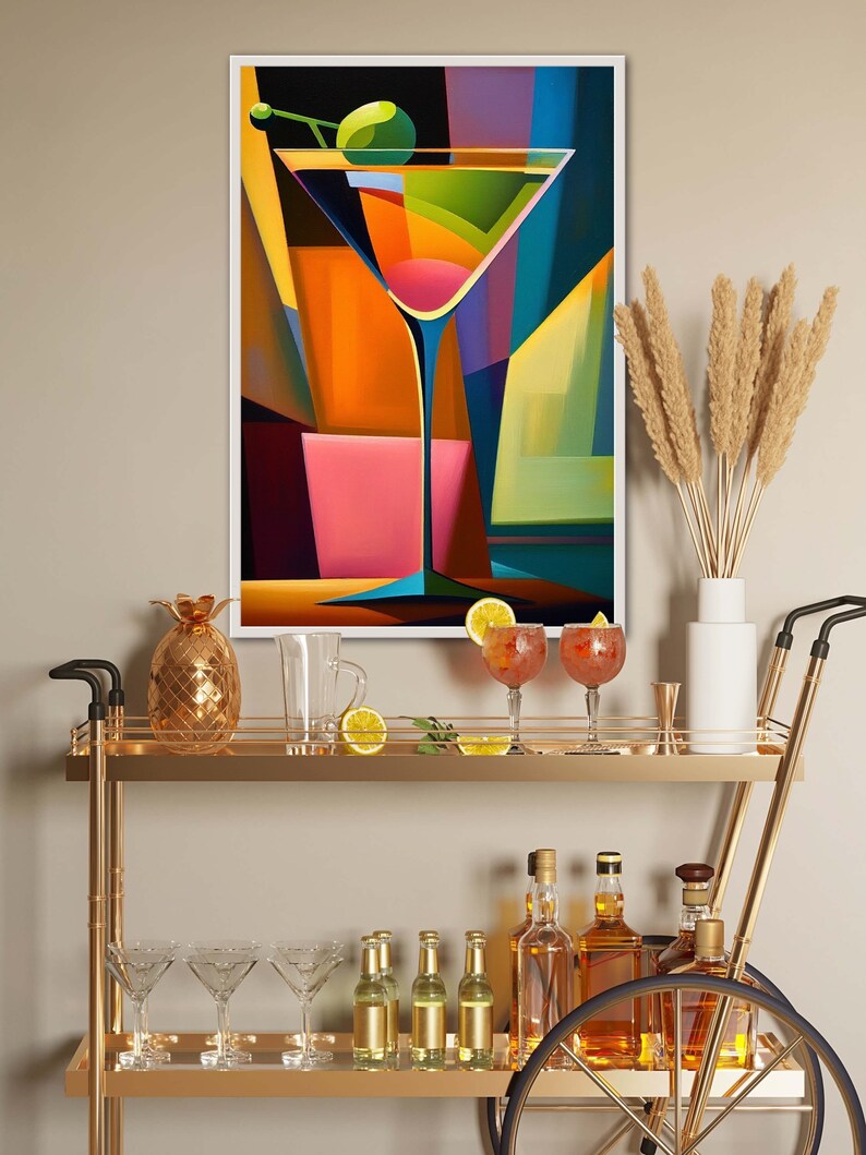 Cosmopolitan Cocktail Wall Art Bar Cart Art Print Bar Cart Etsy