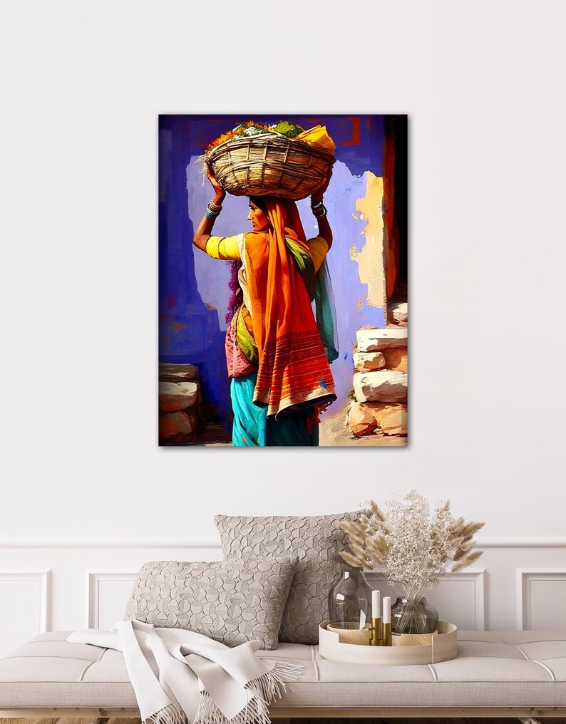 Original Indian Canvas Painting Indian Art Print Modern Etsy