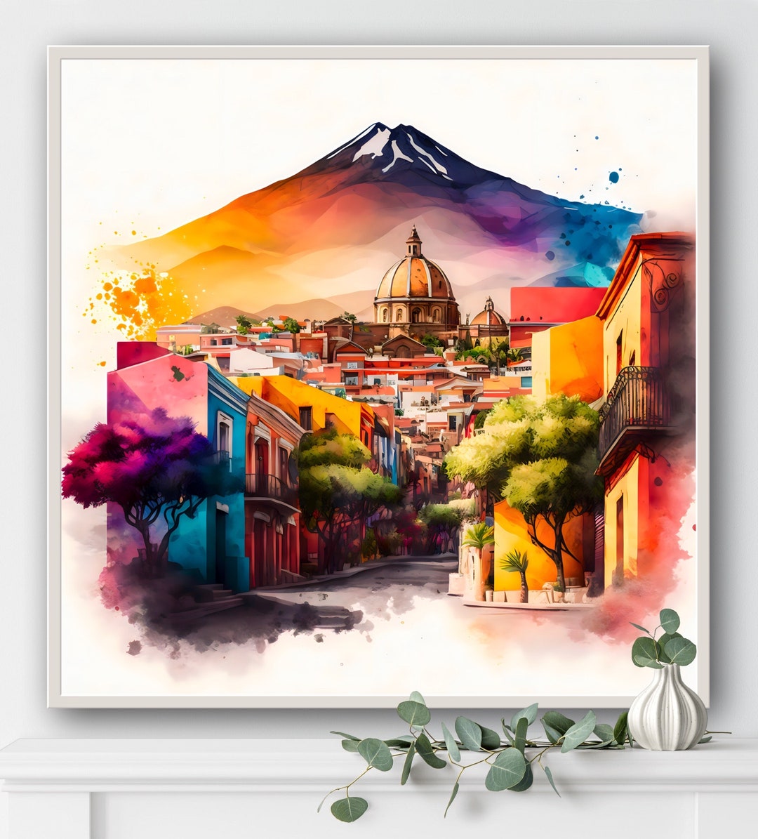 Watercolor Mexican Art Michoacan Wall Decor Latino Wall Art Gift for ...