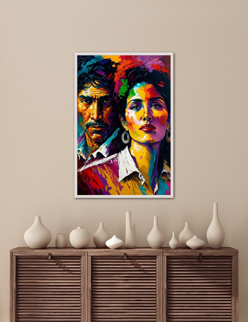 Large Abstract Mexican Couple Painting Romantic Wall Art for Etsy