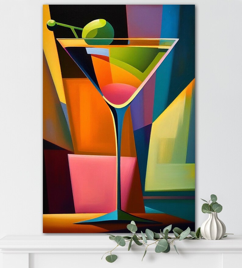 Cosmopolitan Cocktail Wall Art Bar Cart Art Print Bar Cart Etsy