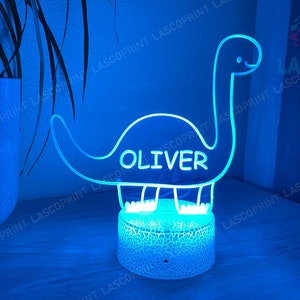 Kids Personalized Acrylic Night Light Dinosaur for Kids Perfect Birthday Gift for Girls or Boys Custom Name Handmade Led Kids Bedroom Decor Style 2