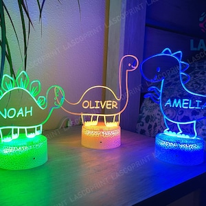 Kids Personalized Acrylic Night Light Dinosaur for Kids Perfect Birthday Gift for Girls or Boys Custom Name Handmade Led Kids Bedroom Decor