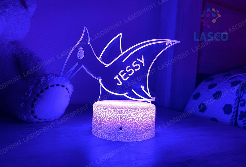 Kids Personalized Acrylic Night Light Dinosaur for Kids Perfect Birthday Gift for Girls or Boys Custom Name Handmade Led Kids Bedroom Decor Style 4