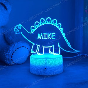 Kids Personalized Acrylic Night Light Dinosaur for Kids Perfect Birthday Gift for Girls or Boys Custom Name Handmade Led Kids Bedroom Decor Style 5