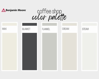Benjamin Moore Coffee Shop Paint Color Palette (Digital Download)