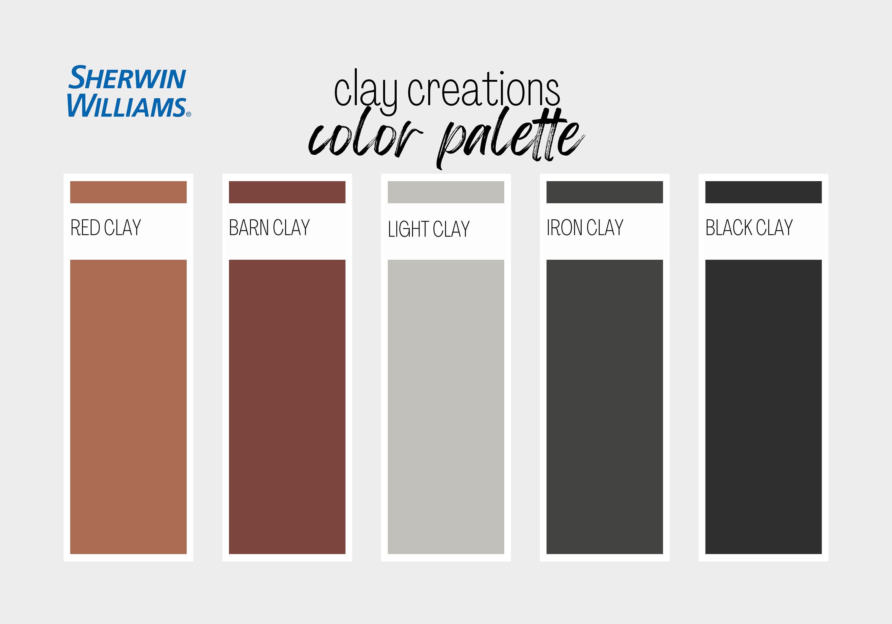 Clay Inspired Paint Color Palette, Sherwin Williams, Interior Paint ...