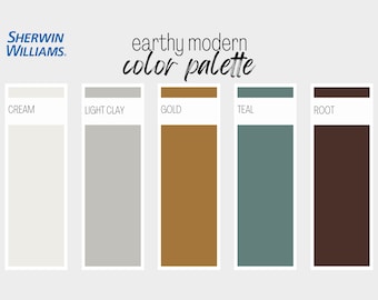 Earthy Modern Sherwin Williams Paint Color Palette (Digital Download)