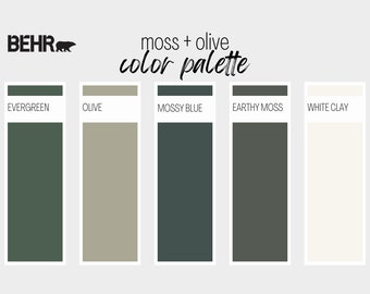 Moss + Olive Behr Paint Color Palette (Digital Download)