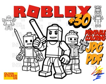 Roblox Printable Coloring Page. 30 Coloring Pages. PDF and JPG.