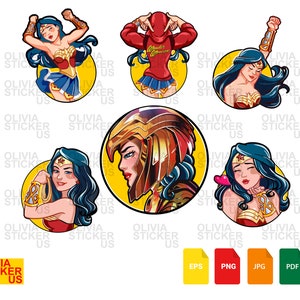 Wonder Woman 84 - Stickers Eps/Jpg/Png/Pdf/Svg, téléchargement numérique, impression numérique, autocollant, WW 84, conception de T-shirt - pour les fichiers de coupe, cirque