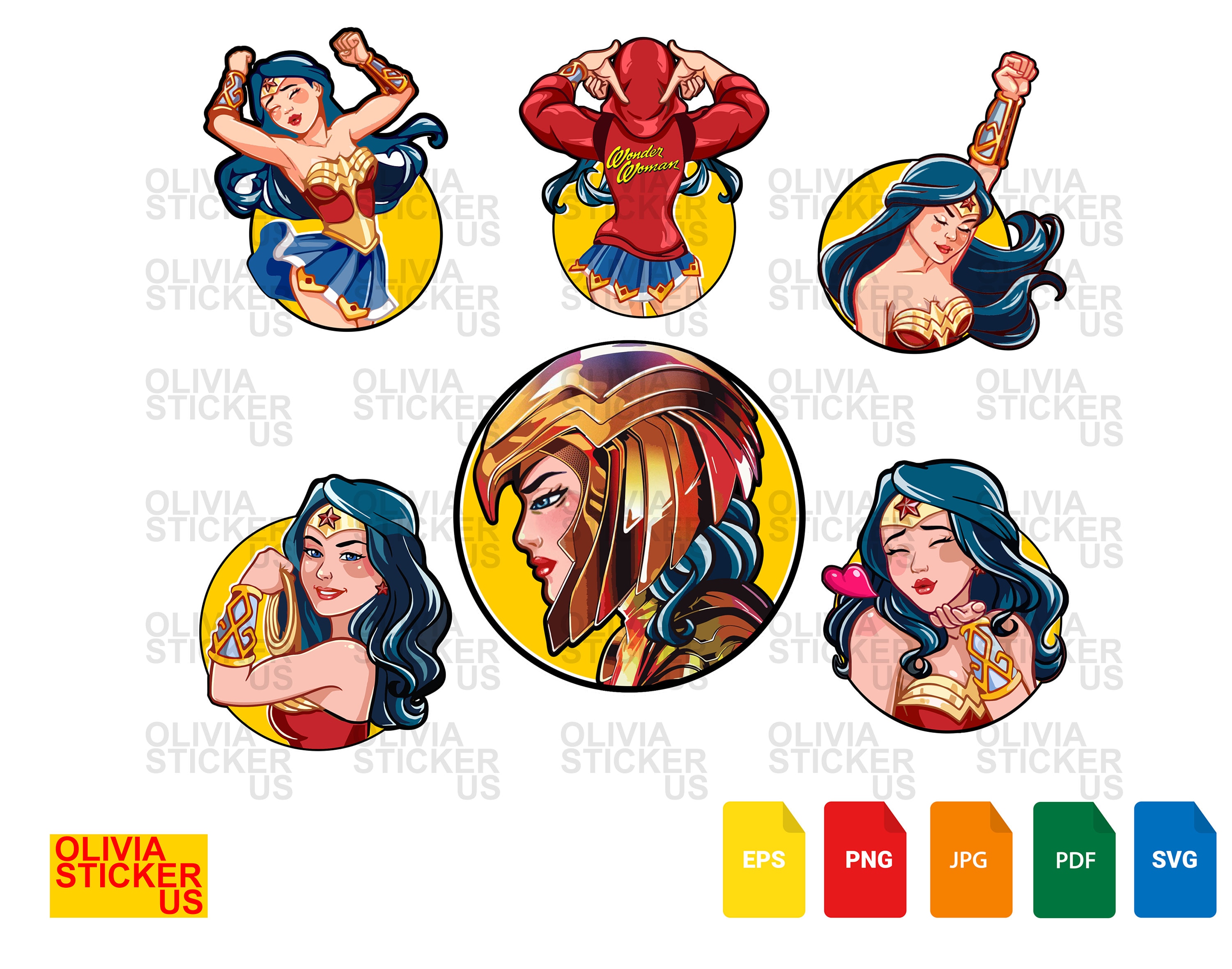 Wonderwoman silhouette - Etsy México, image size:3000x2360