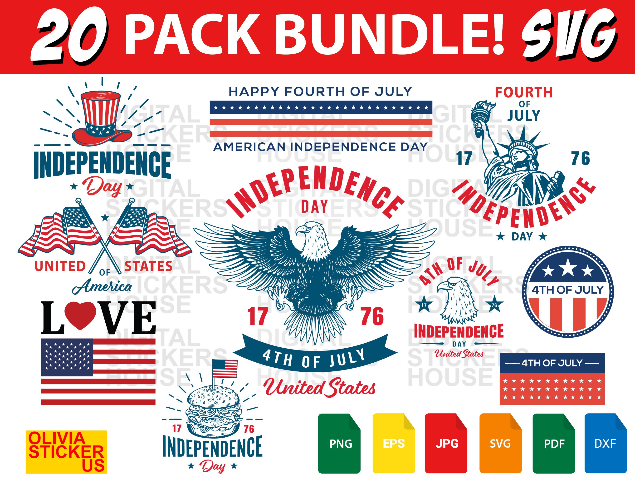4th of July Svg Bundle, July 4th SVG, Fourth of July SVG, America Svg ...