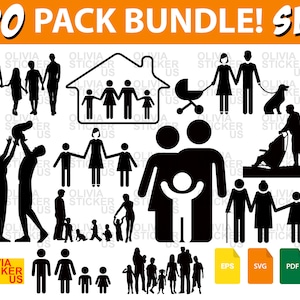 20 Unique Stick family svg bundle, stick family cut files, stick family clipart, cut files for Cricut silhouette, SVG, DXF, EPS