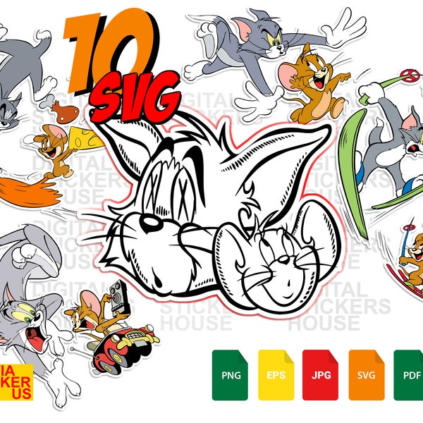 Tom Vector Sticker Tom Jerry Stickers - Etsy