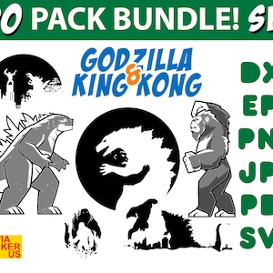 Godzilla and Kong, 20 Unique Clip Art, Cricut, Designs, Silhouette Files, svg, eps, dxf, png, jpg, pdf, T-shirt