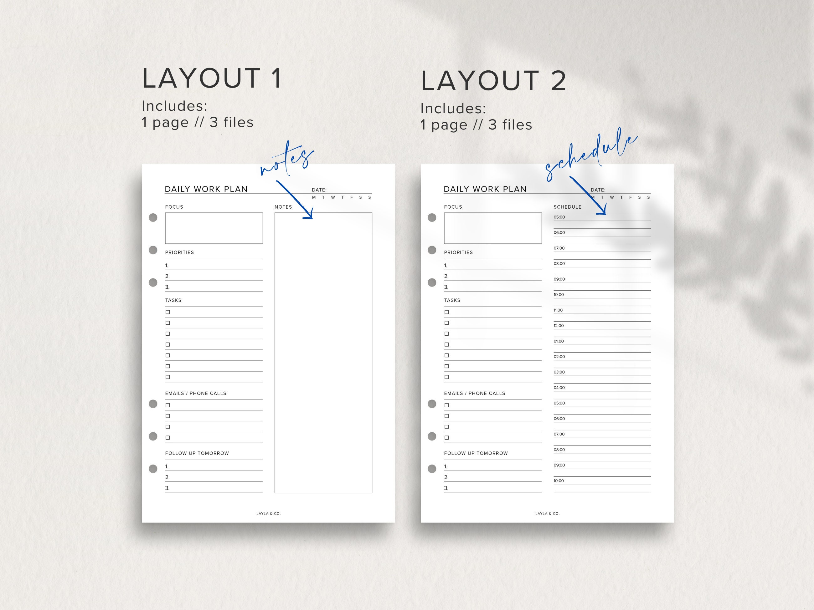 Daily Work Planner | A5 Planner Inserts | Printable Planner PDF - Etsy