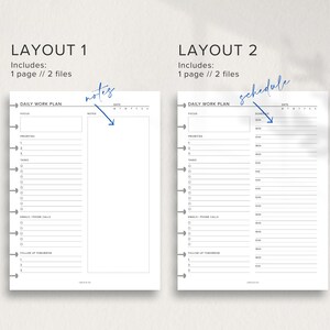Daily Work Planner | HP Classic Planner Inserts | Printable Planner PDF ...