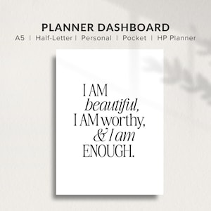 Dashboard Printable, Planner Accessories, Printable Planner Dashboard